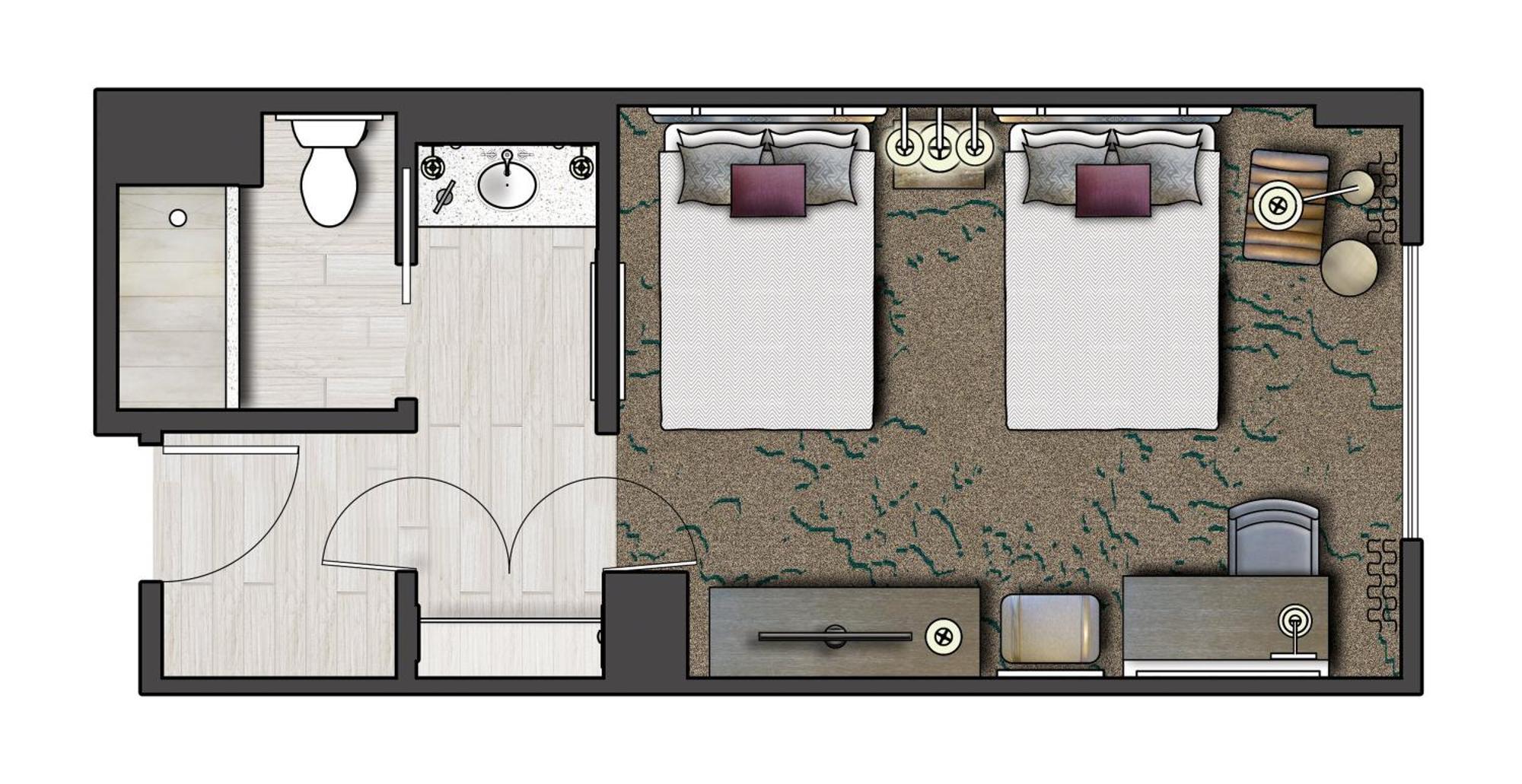 Habitación estándar con 2 camas grandes adaptada para personas con discapacidad auditiva (incluye Universal Express Unlimited GRATIS)