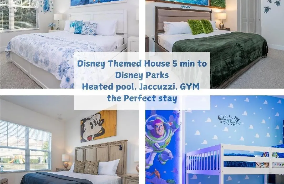 Themed Disney House 5 Min To Disney Parks, Heated Pool, Jacuzzi, Gym And More-1