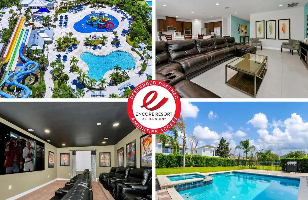 Vibrant Elite Home With Private Pool, Theater Room And Waterpark & Resort Access Near Disney At Encore Resort - 7605Mc-1