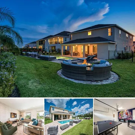 Luxury Villa Private Pool Spa Game Room Near Disney Free Pool Heat Bbq Aug-Oct-3